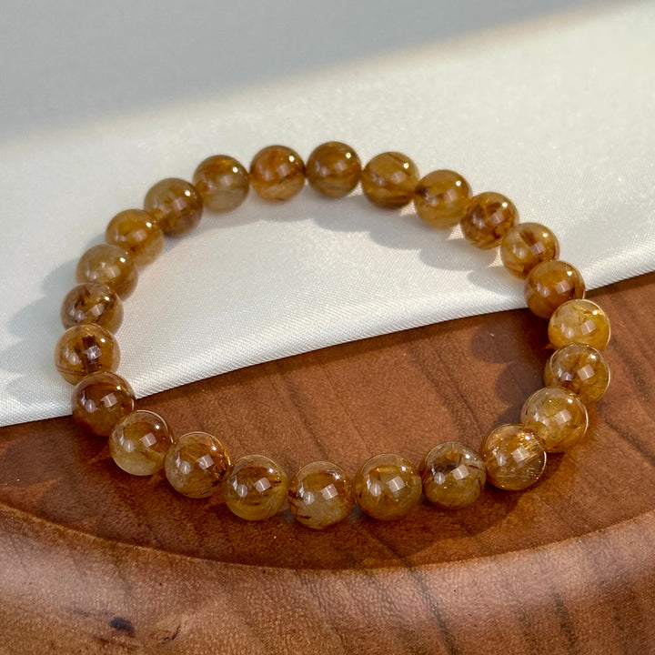 Golden Rutilated Quartz Bracelet 7.4-7.7mm