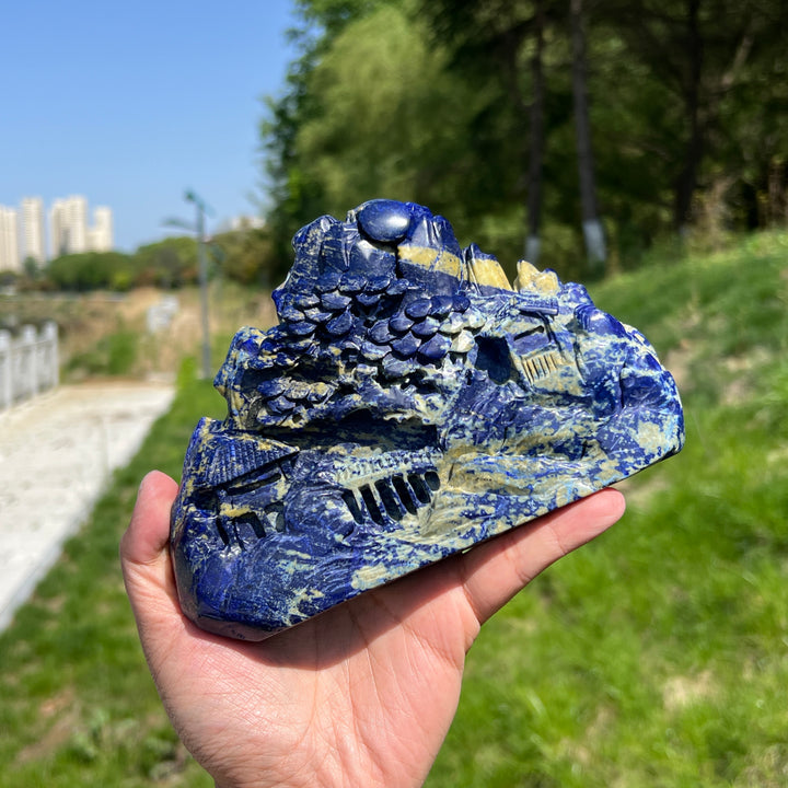 Unique,Natural Lapis Lazuli Landscape Carving