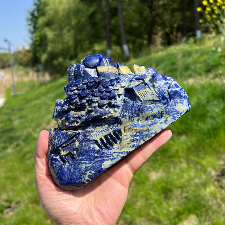 Unique,Natural Lapis Lazuli Landscape Carving