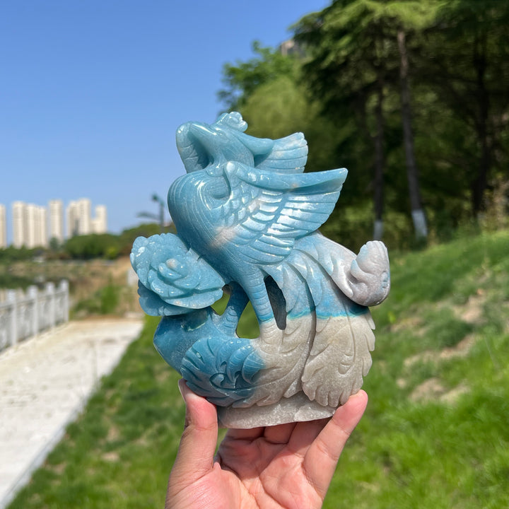 Unique,A Slightly Imperfect Natural Trolleite Phoenix Carving