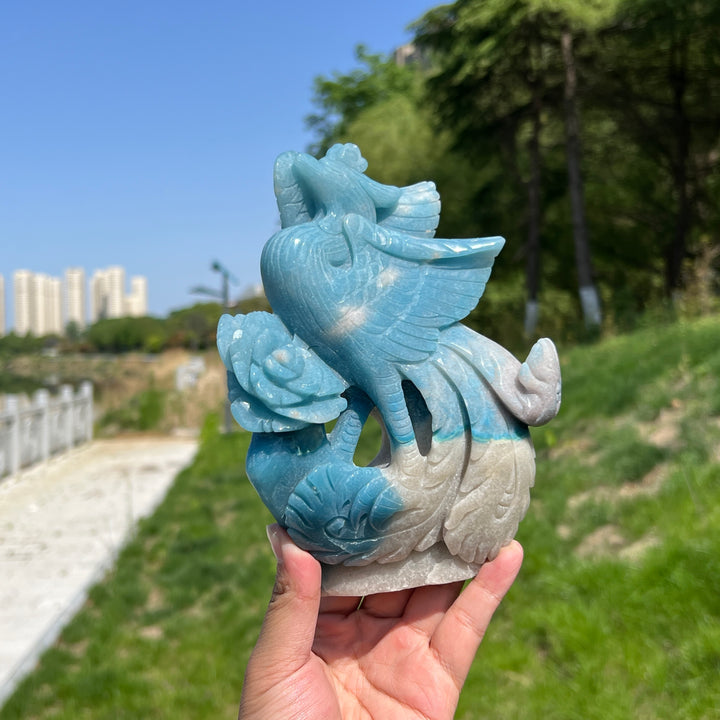 Unique,A Slightly Imperfect Natural Trolleite Phoenix Carving