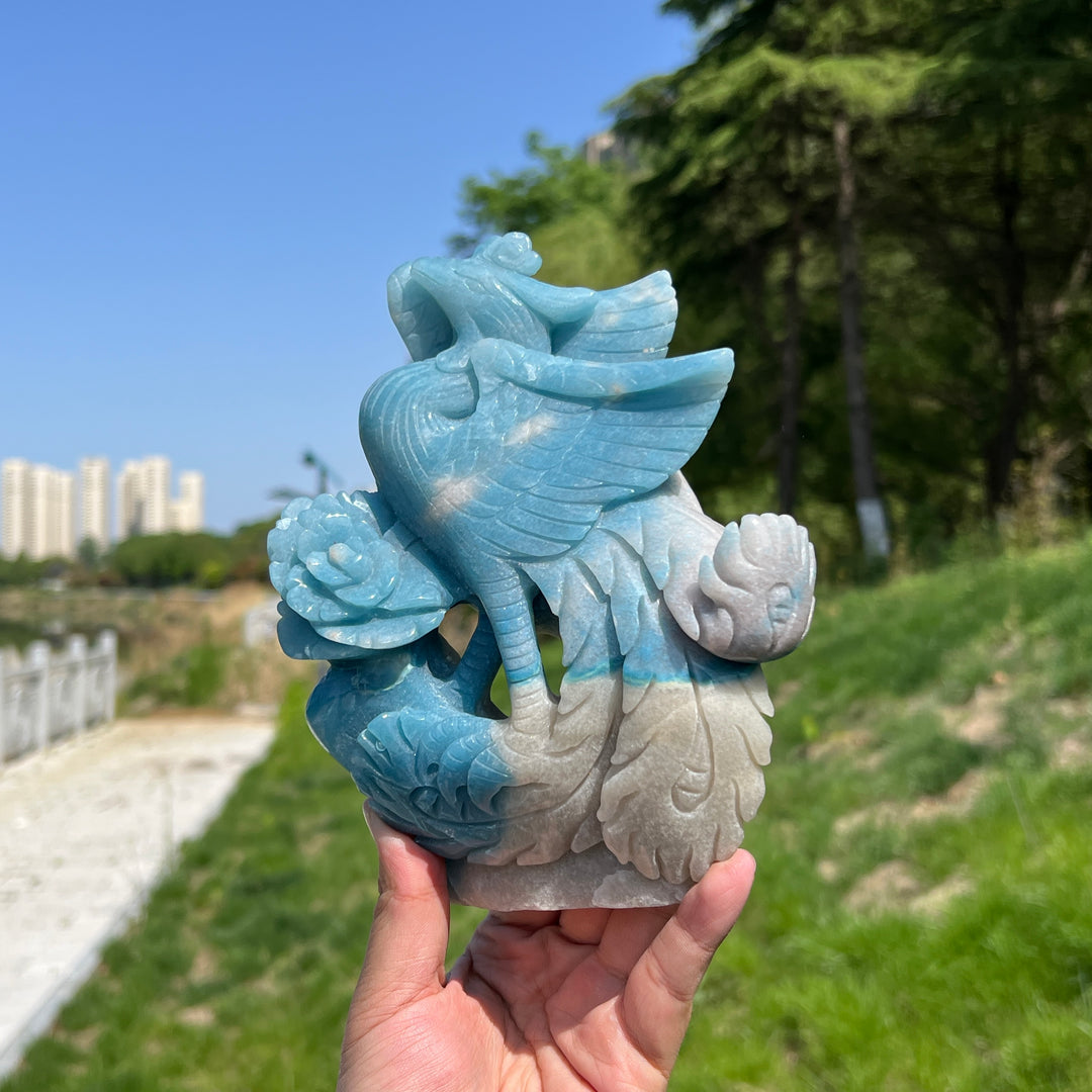 Unique,A Slightly Imperfect Natural Trolleite Phoenix Carving