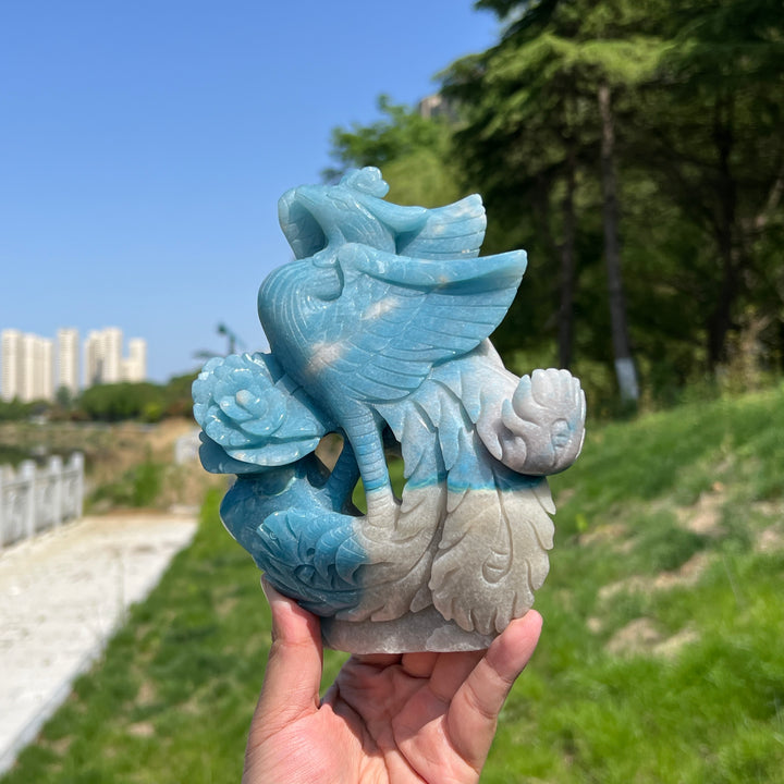 Unique,A Slightly Imperfect Natural Trolleite Phoenix Carving