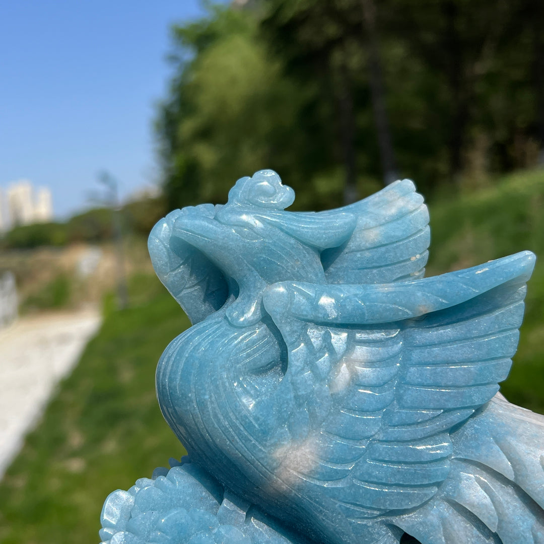 Unique,A Slightly Imperfect Natural Trolleite Phoenix Carving