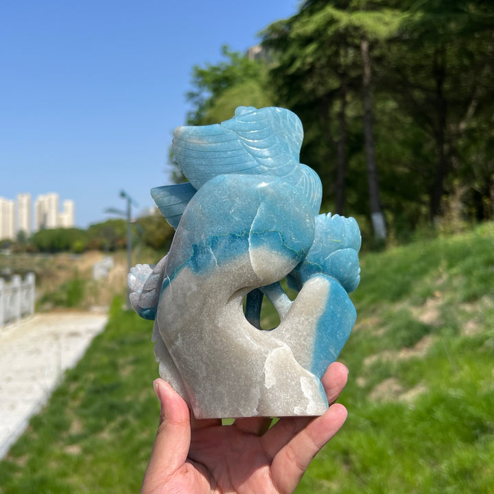 Unique,A Slightly Imperfect Natural Trolleite Phoenix Carving