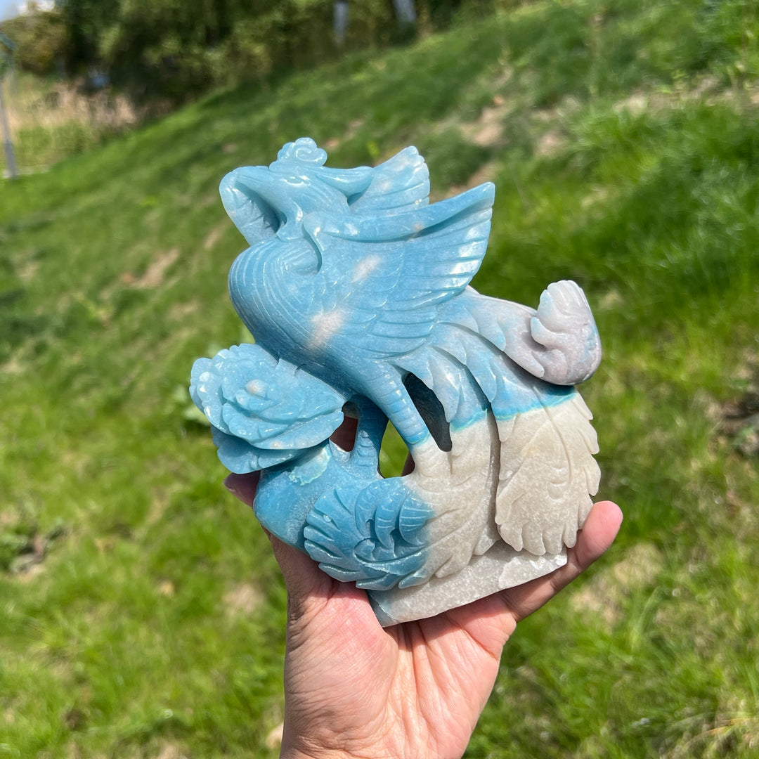 Unique,A Slightly Imperfect Natural Trolleite Phoenix Carving