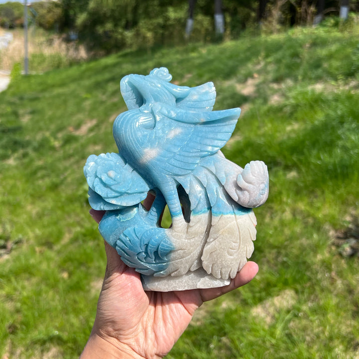 Unique,A Slightly Imperfect Natural Trolleite Phoenix Carving