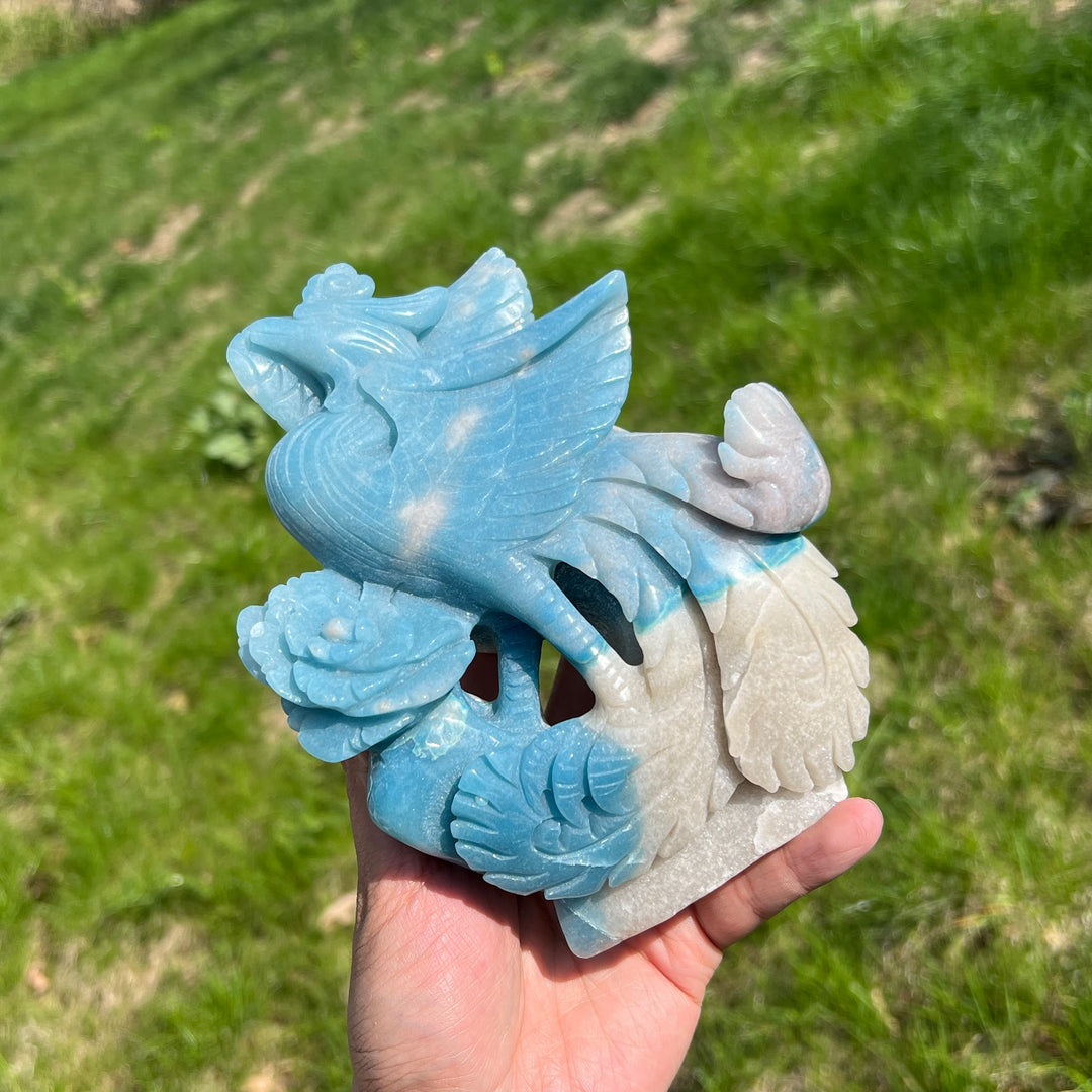 Unique,A Slightly Imperfect Natural Trolleite Phoenix Carving