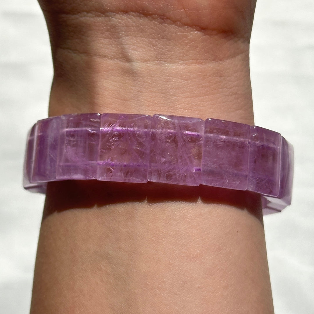 Kunzite Square Bead Bracelet 15.7-15.9mm