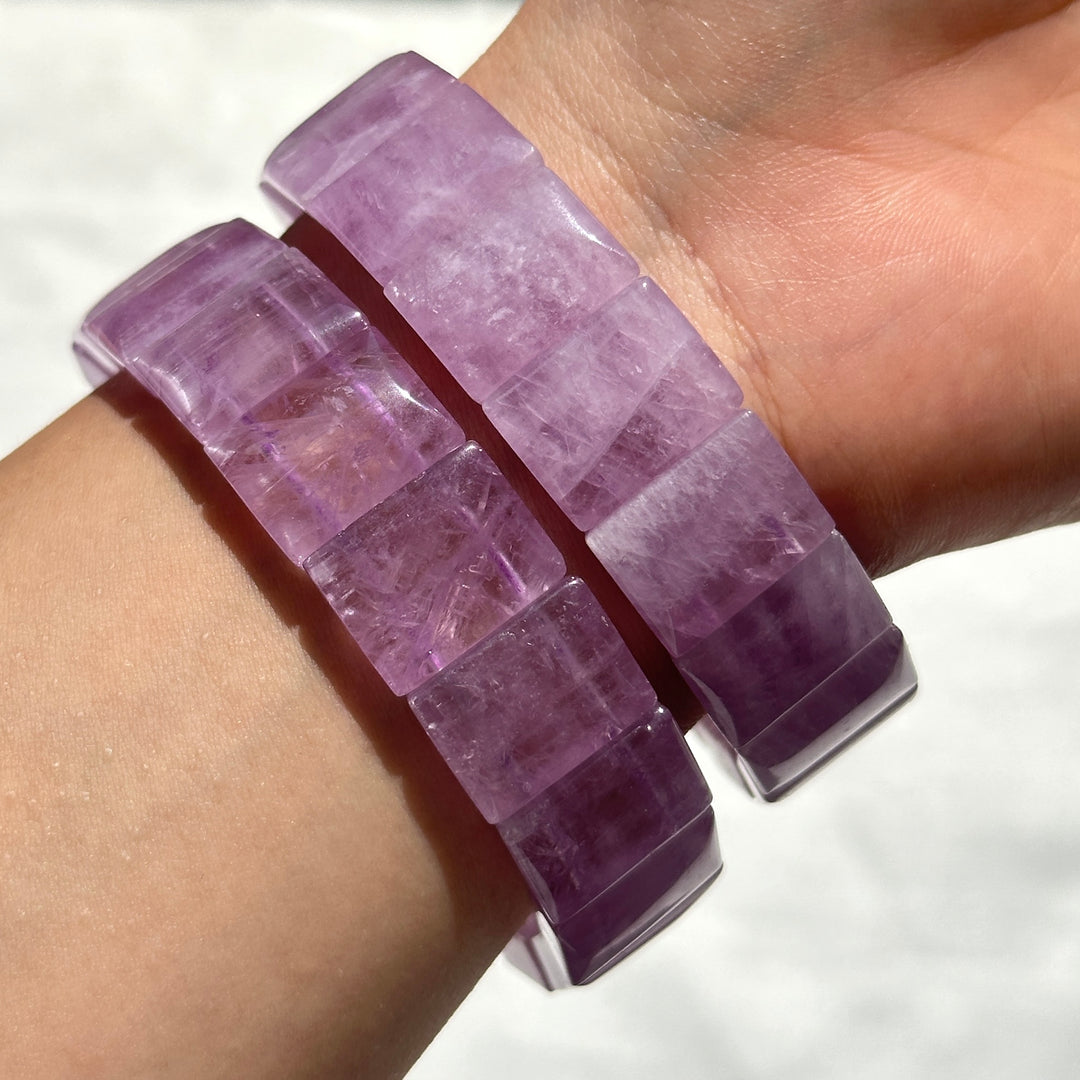 Kunzite Square Bead Bracelet 15.7-15.9mm