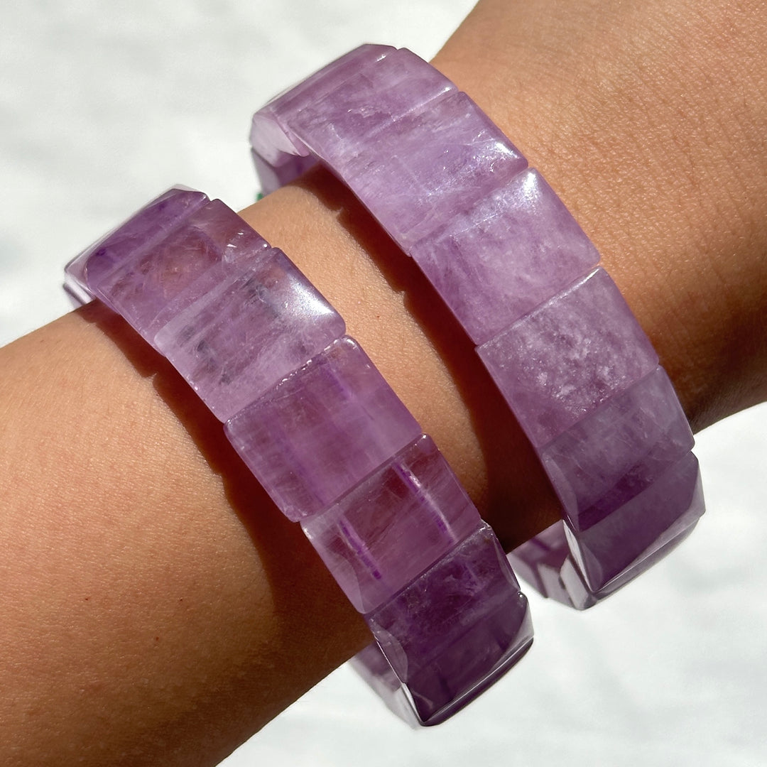 Kunzite Square Bead Bracelet 15.7-15.9mm