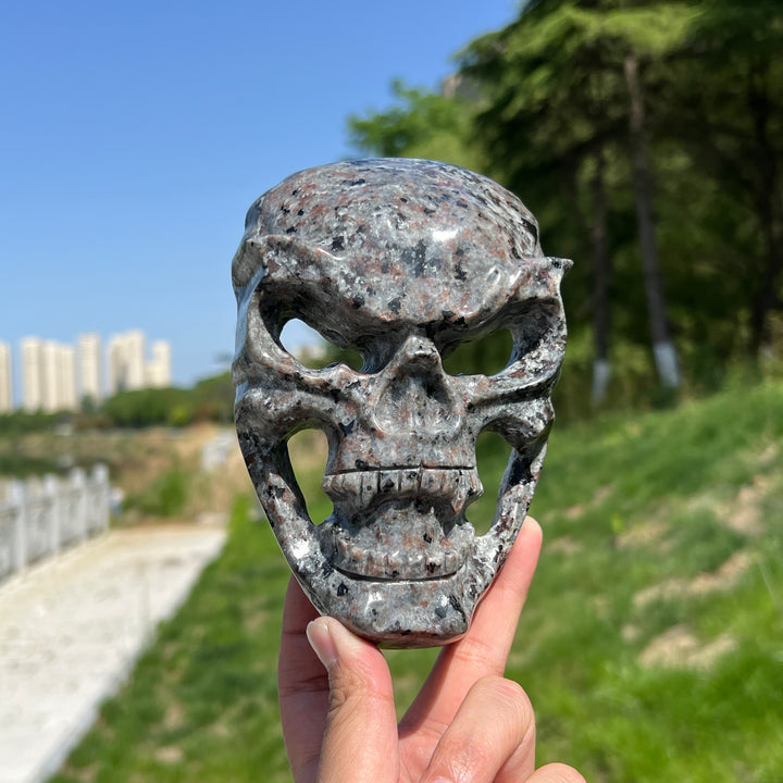 Natural Yooperlite Skull Mask Carving
