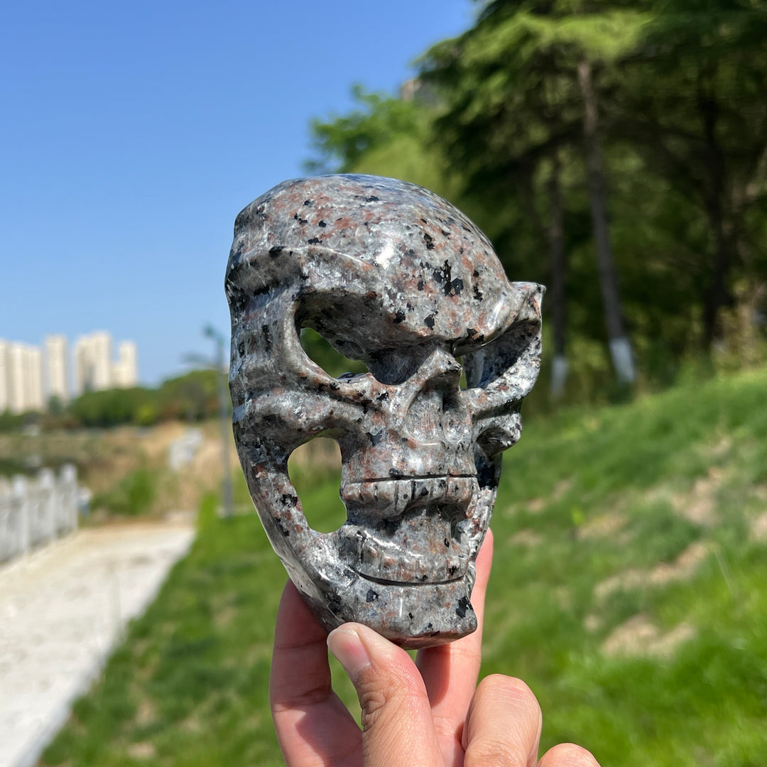 Natural Yooperlite Skull Mask Carving