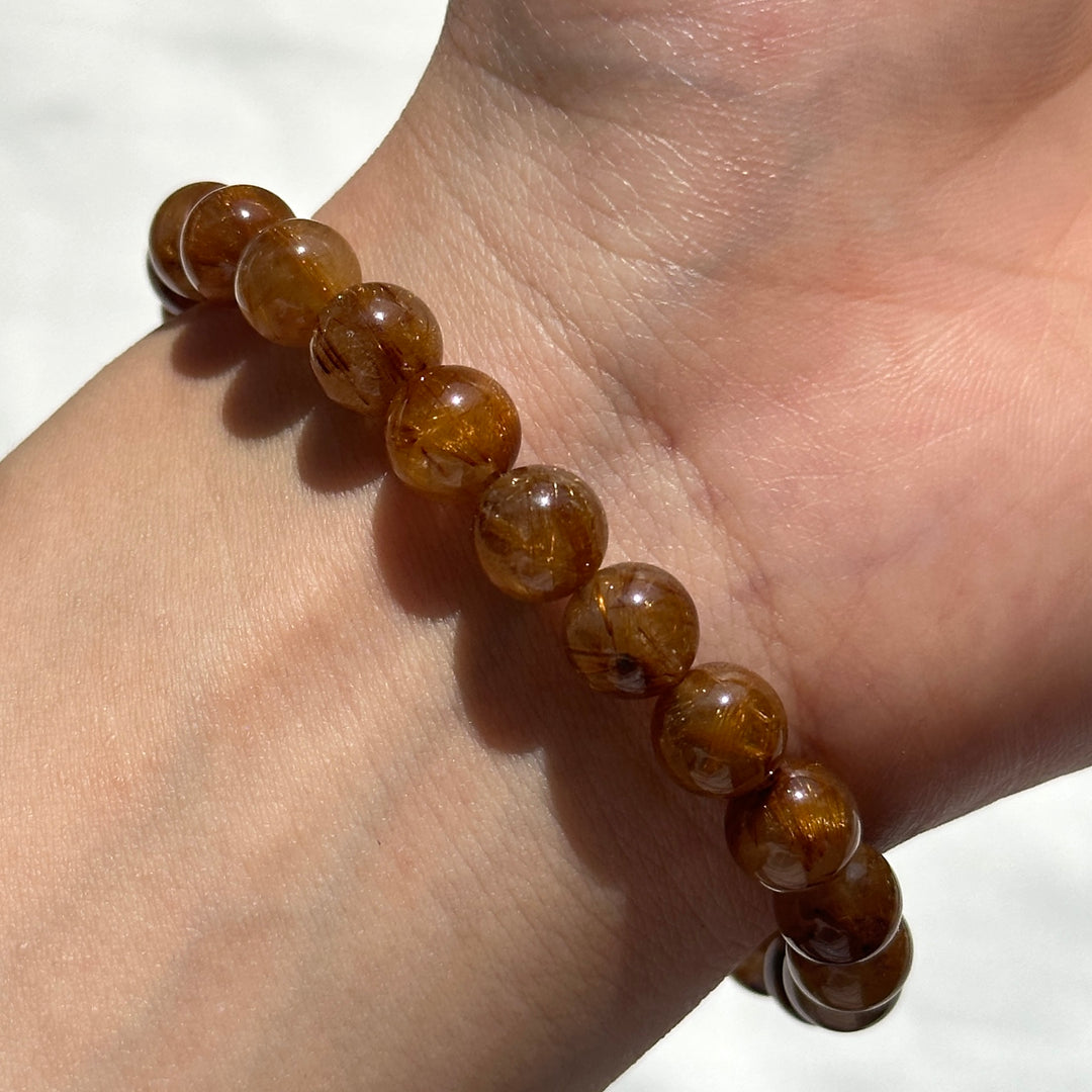 Golden Rutilated Quartz Bracelet 7.4-7.7mm