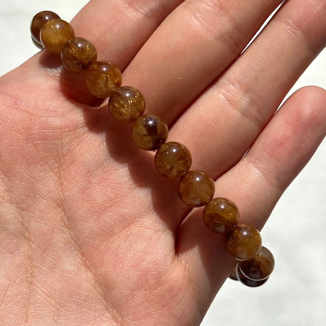 Golden Rutilated Quartz Bracelet 7.4-7.7mm