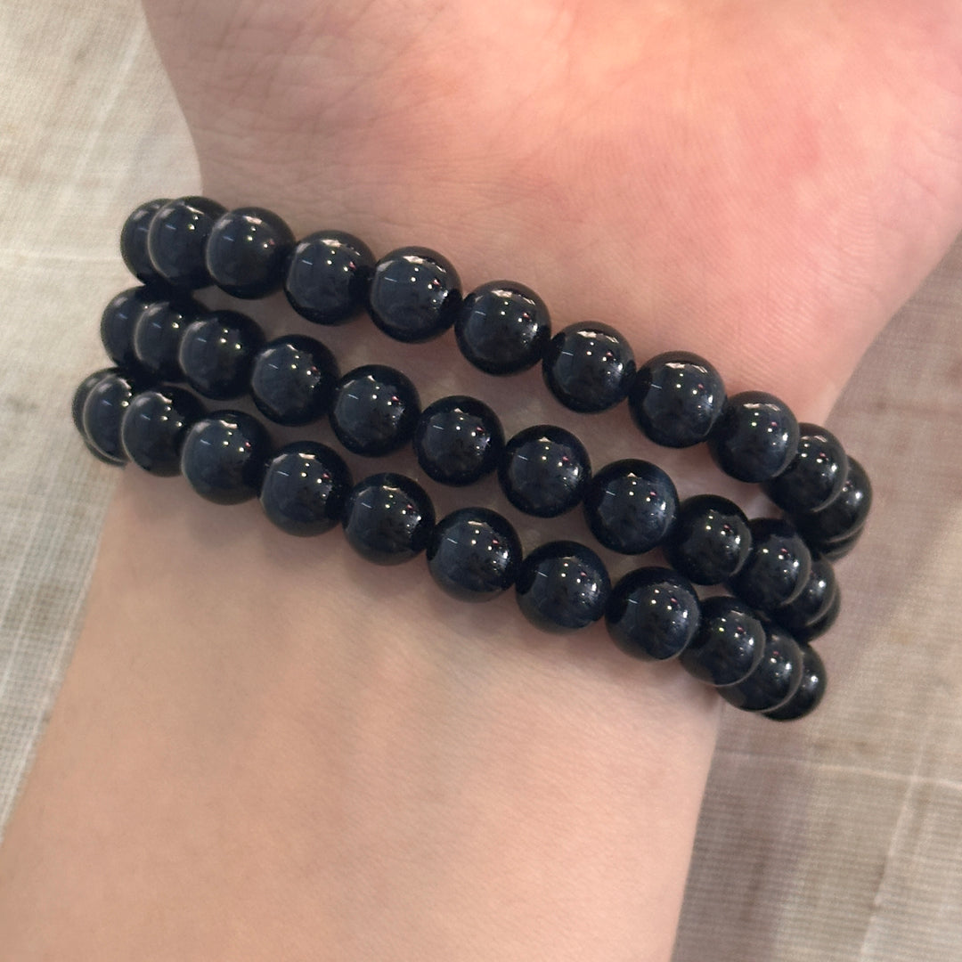 Blue Tiger's Eye Triple Wrap Bracelet 7.0-7.5mm