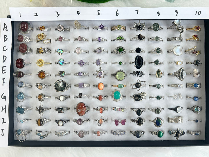 Unique,Crystal Rings-2,S925