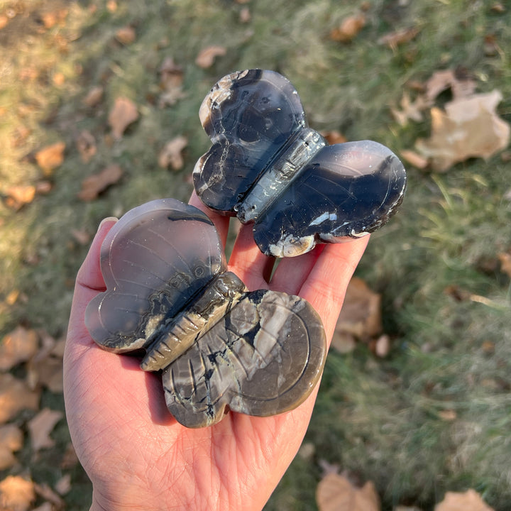 Natural Crystal Carving Volcanic Agate Butterfly