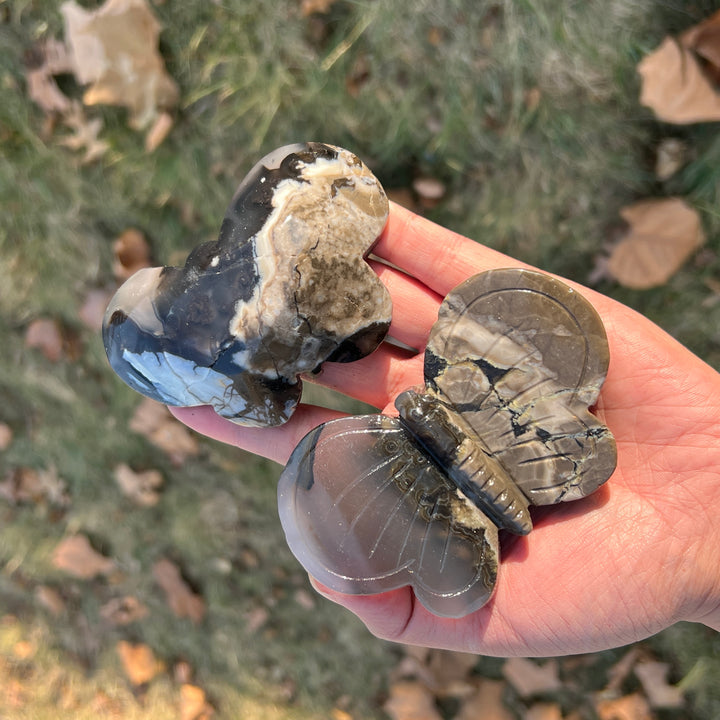 Natural Crystal Carving Volcanic Agate Butterfly
