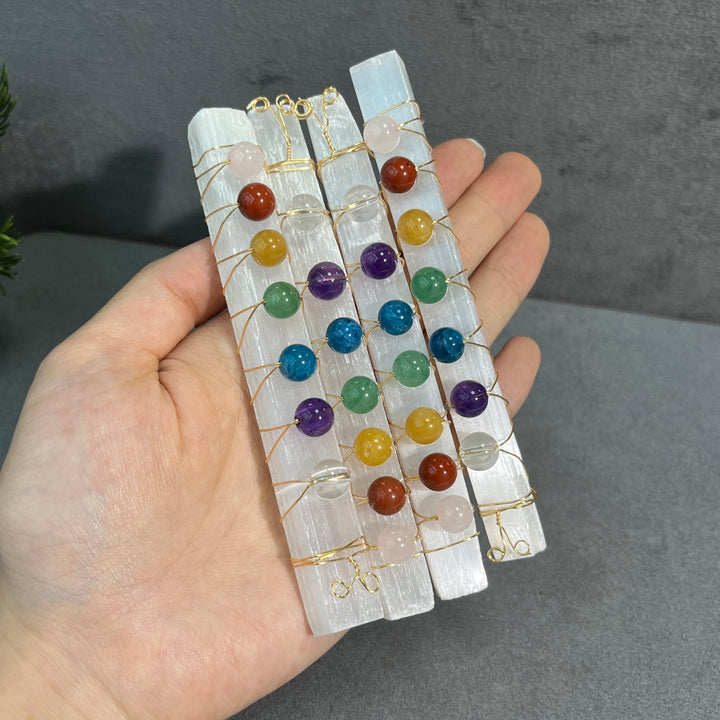 Natural 7 Crystal Sphere Selenite Set