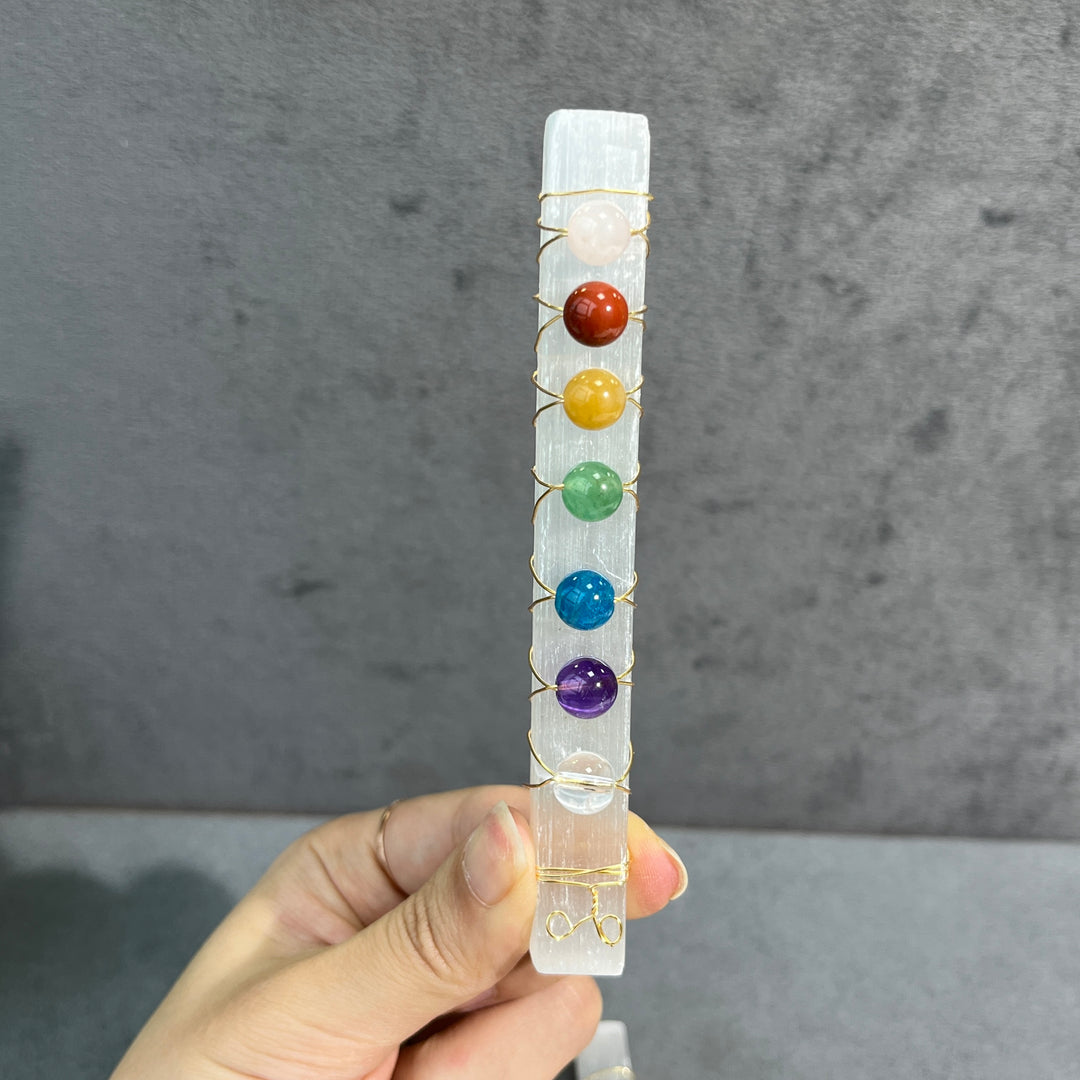 Natural 7 Crystal Sphere Selenite Set
