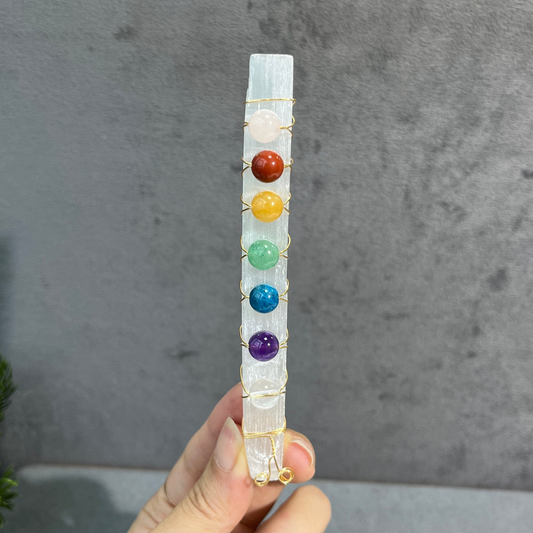 Natural 7 Crystal Sphere Selenite Set