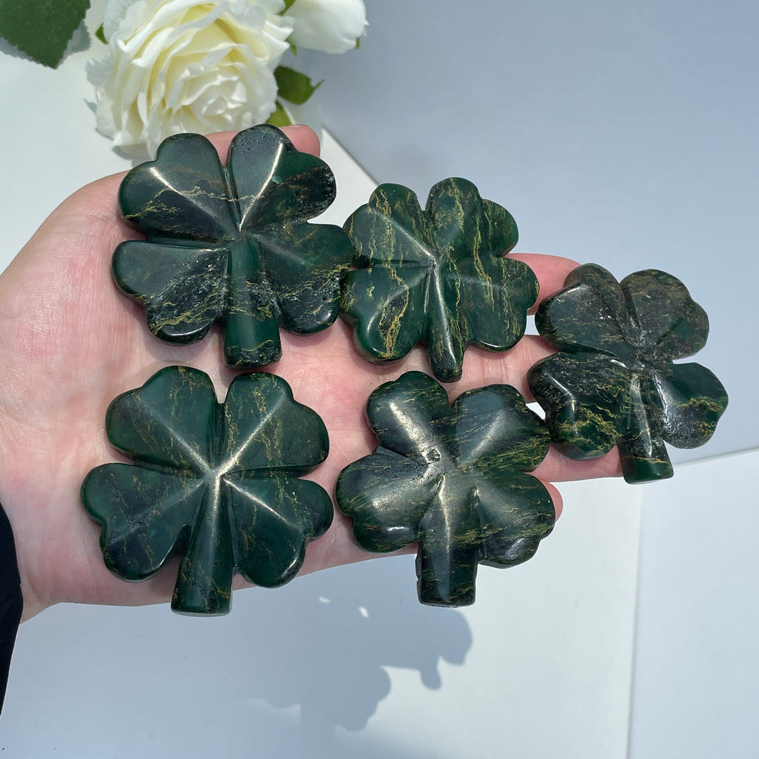 Fuchsite in Quartz Four-Leaf Clover