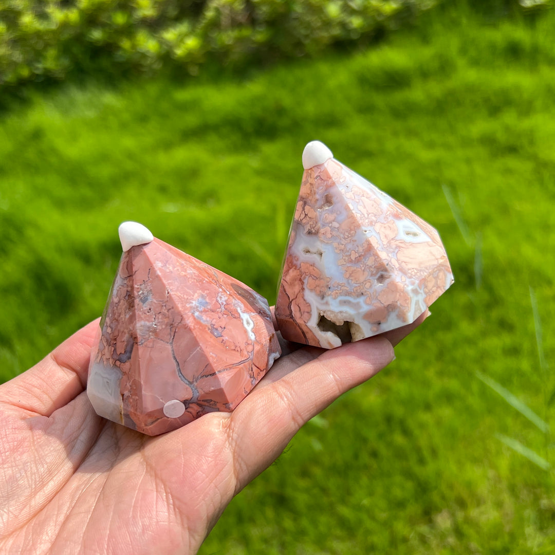 Natural Pink Agate Diamond