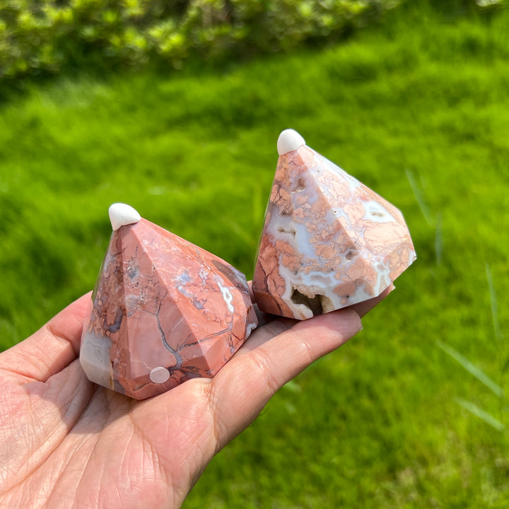 Natural Pink Agate Diamond