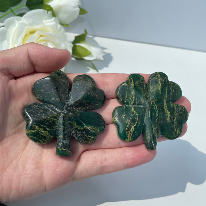 Fuchsite in Quartz Four-Leaf Clover