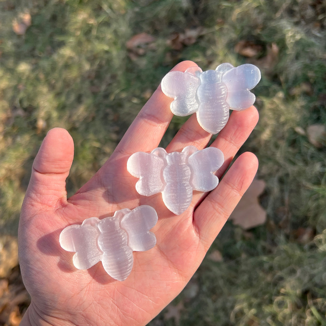 Natural Crystal Carving Selenite Bee