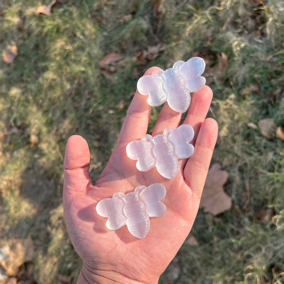 Natural Crystal Carving Selenite Bee