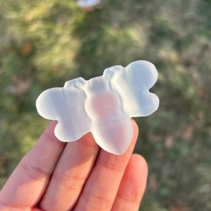 Natural Crystal Carving Selenite Bee