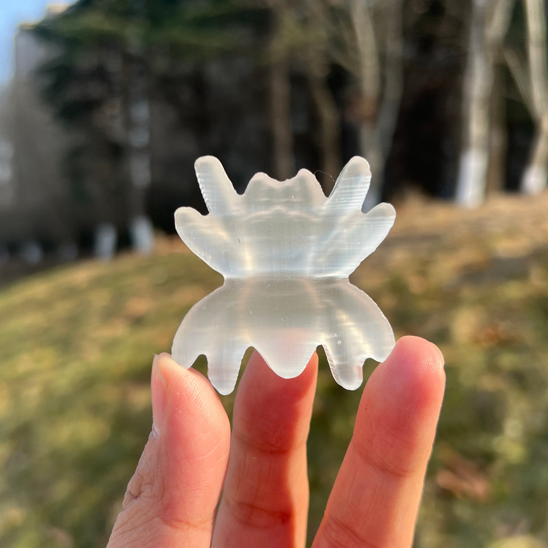 Natural Crystal Carving Selenite Spider