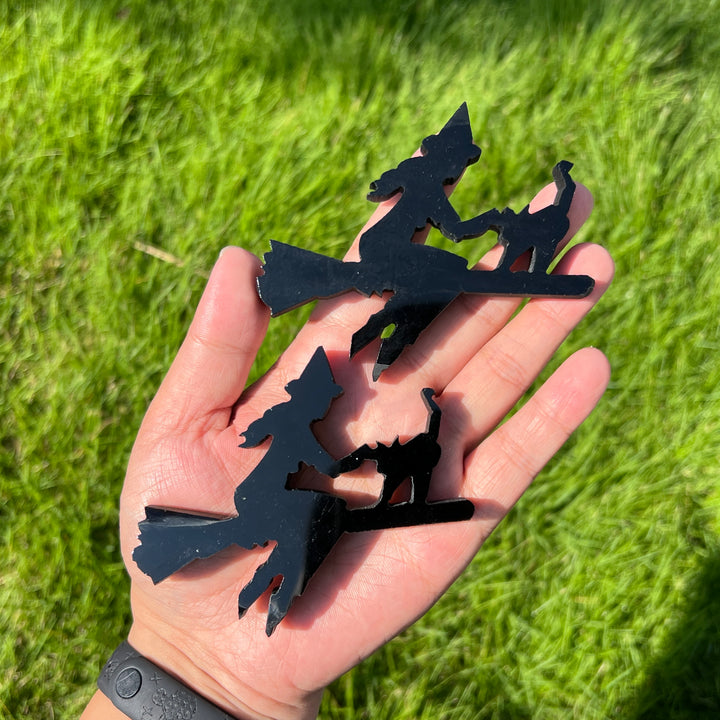 Obsidian Wizard Broom Cat