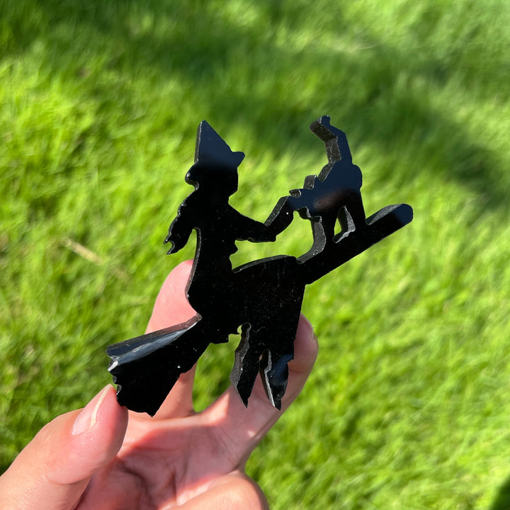 Obsidian Wizard Broom Cat