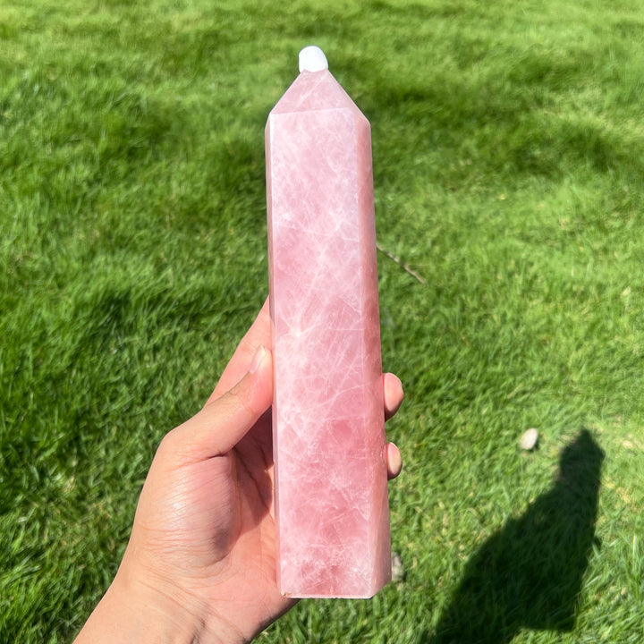 Natural Rose Quartz Tower