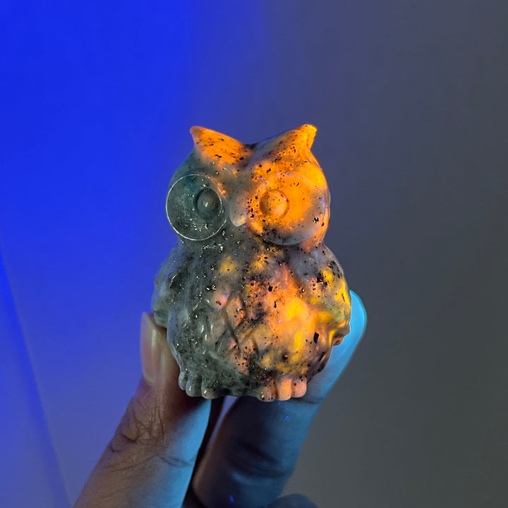 Green Sodalite With Pyrite Owl