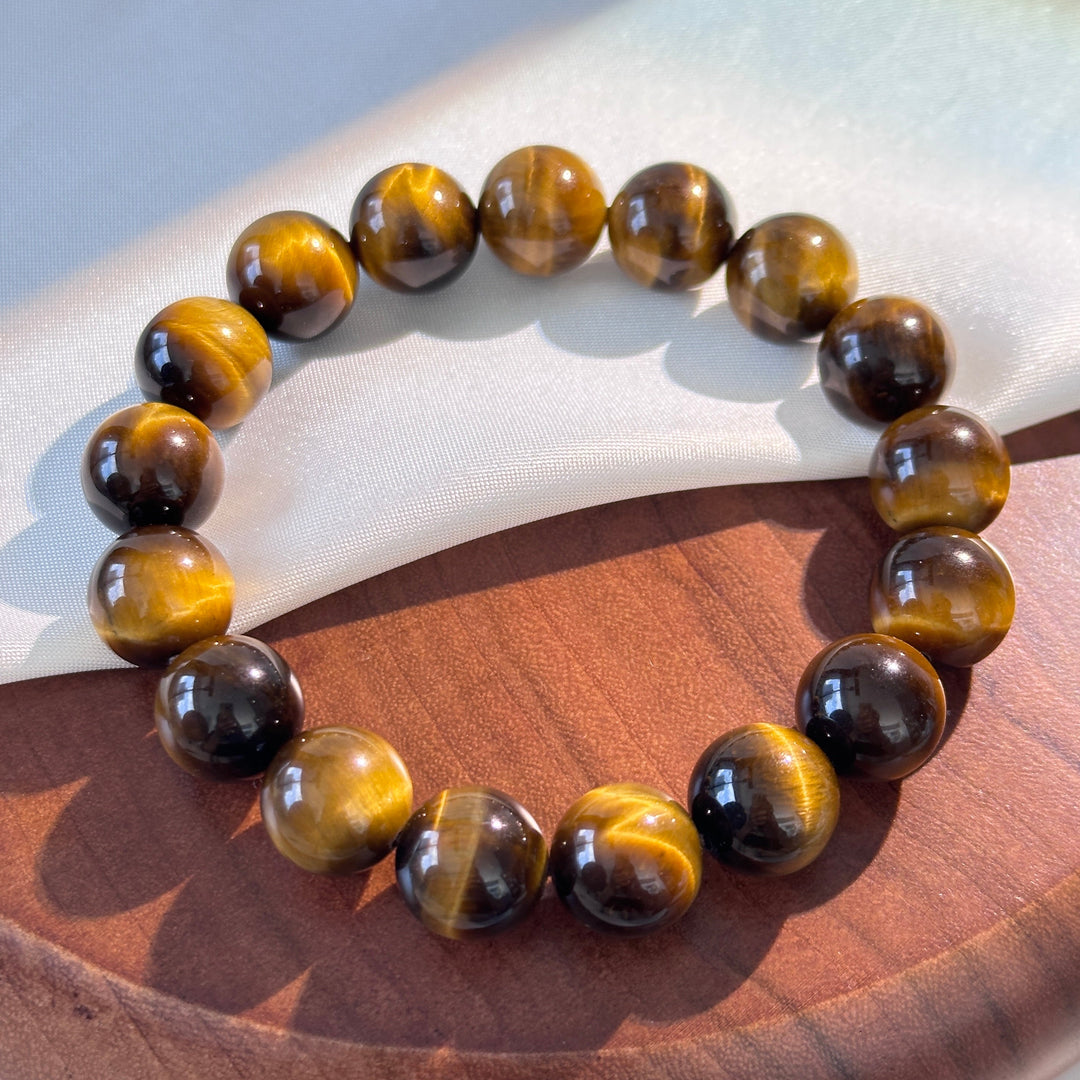 Yellow Tiger Eye Stone Bracelet 12.2-12.4mm