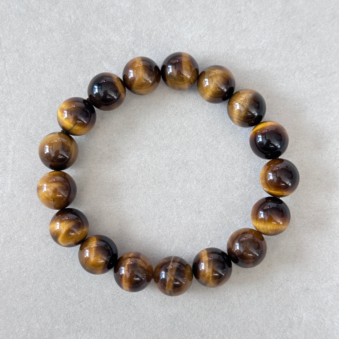 Yellow Tiger Eye Stone Bracelet 12.2-12.4mm