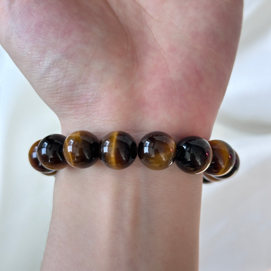 Yellow Tiger Eye Stone Bracelet 12.2-12.4mm