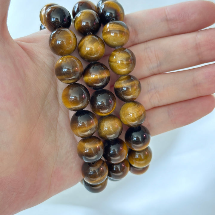 Yellow Tiger Eye Stone Bracelet 12.2-12.4mm