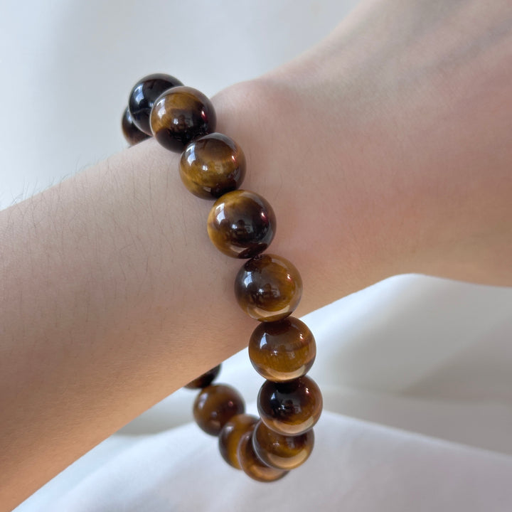 Yellow Tiger Eye Stone Bracelet 12.2-12.4mm