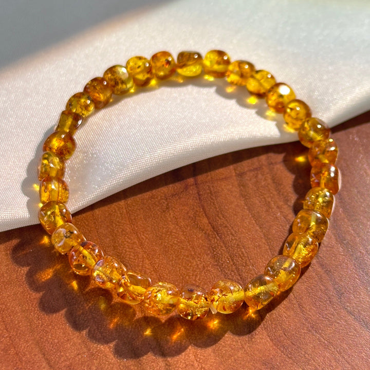 Flower Amber Bracelet 4.5-5.9mm