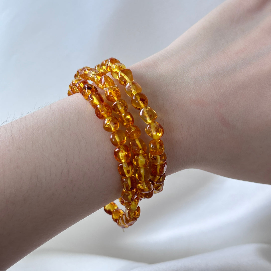Flower Amber Bracelet 4.5-5.9mm