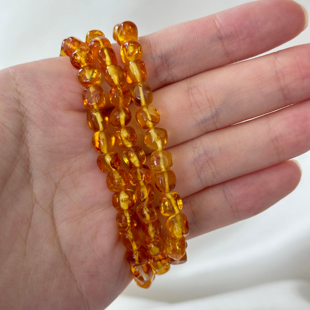 Flower Amber Bracelet 4.5-5.9mm