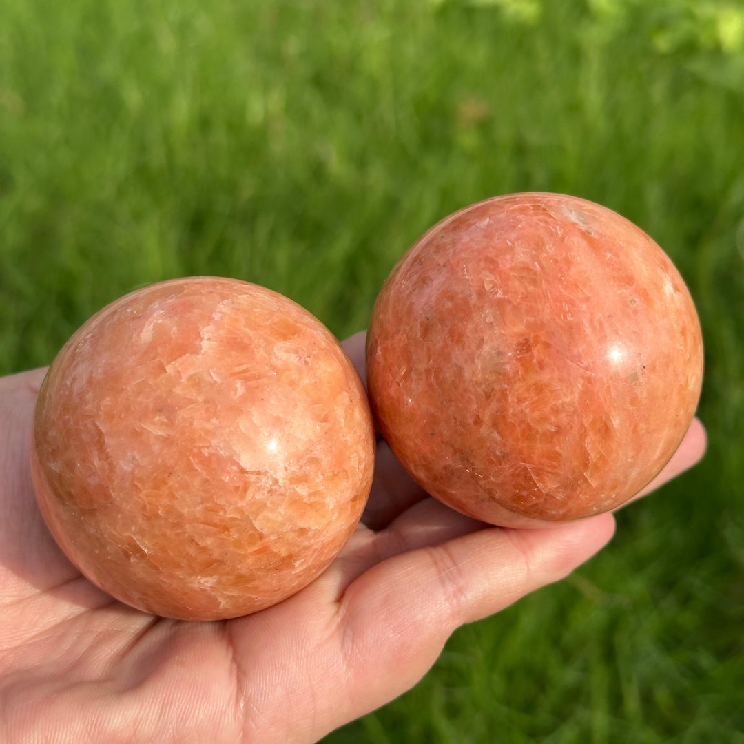 Natural Orange Calcite Sphere
