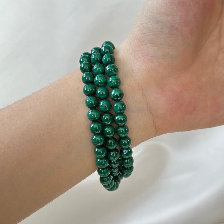 Malachite Triple Wrap Bracelet 6.3-6.6cm