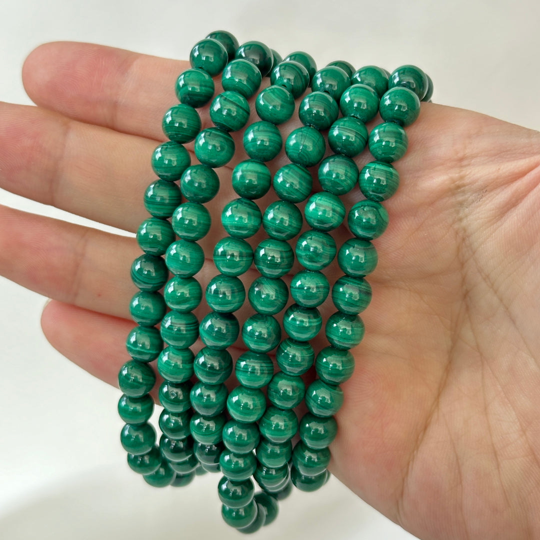 Malachite Triple Wrap Bracelet 6.3-6.6cm