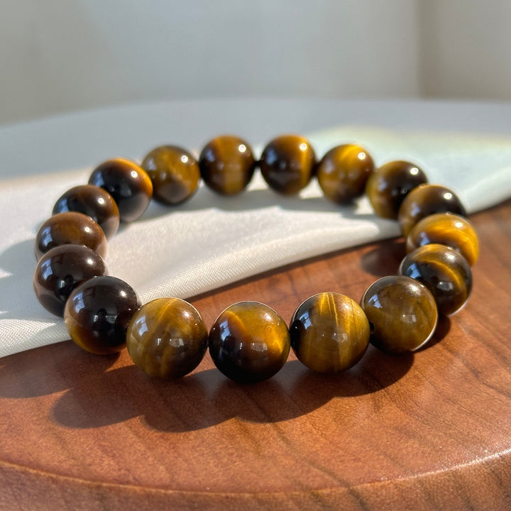 Yellow Tiger Eye Stone Bracelet 12.2-12.4mm